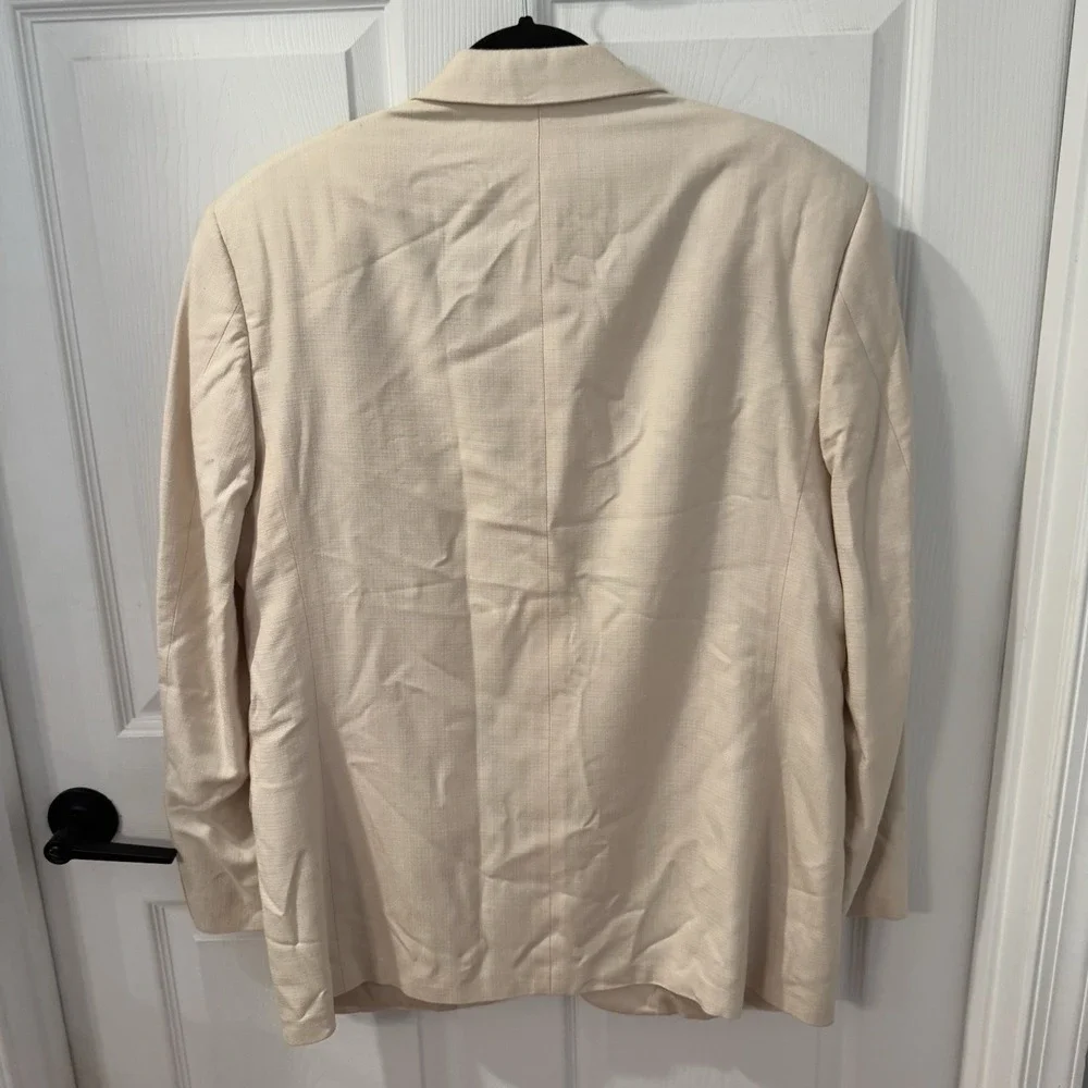 Daniel Gray Blazer Mens Size 40 R  Beige  Two Button 100% Silk  S&K Famous Brand
